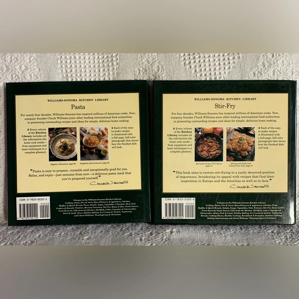Williams–Sonoma Kitchen Library Pasta/Stir-fry hardcover cookbooks set of 2